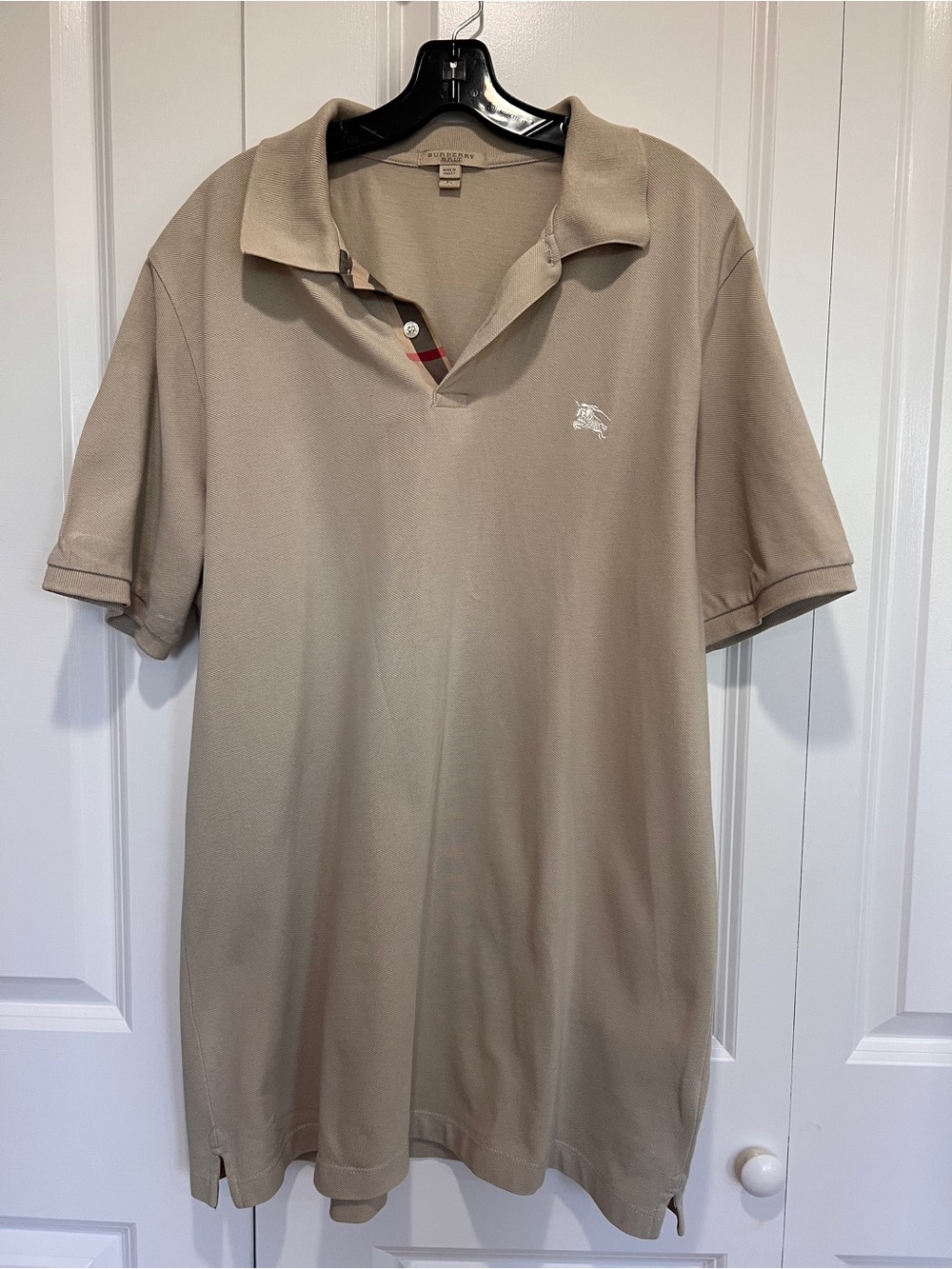 Burberry Brit Tan Polo with Signature Check Trim